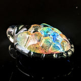 Copper sunset dichroic turtle shell pendant